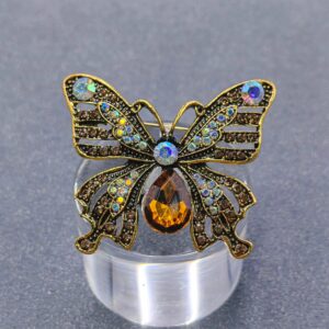Vintage Rhinestone Butterfly Brooch
