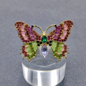 Vintage Rhinestone Enamel Butterfly Brooch