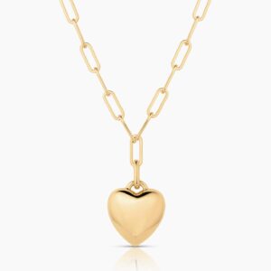 Aurelie Puffy Heart Clip Necklace