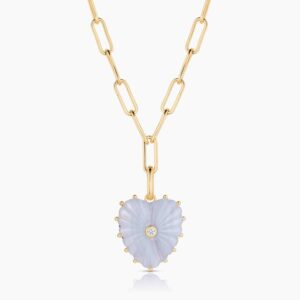 Malene Blue Lace Clip Necklace